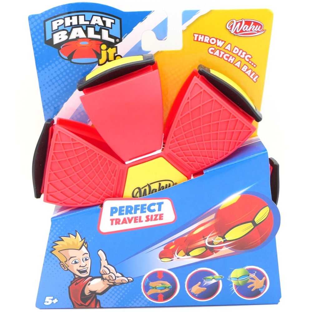 Wahu Phlat Ball Jr. Red Travel Size Outdoor Toy Throw A Disc... Catch A Ball 5+